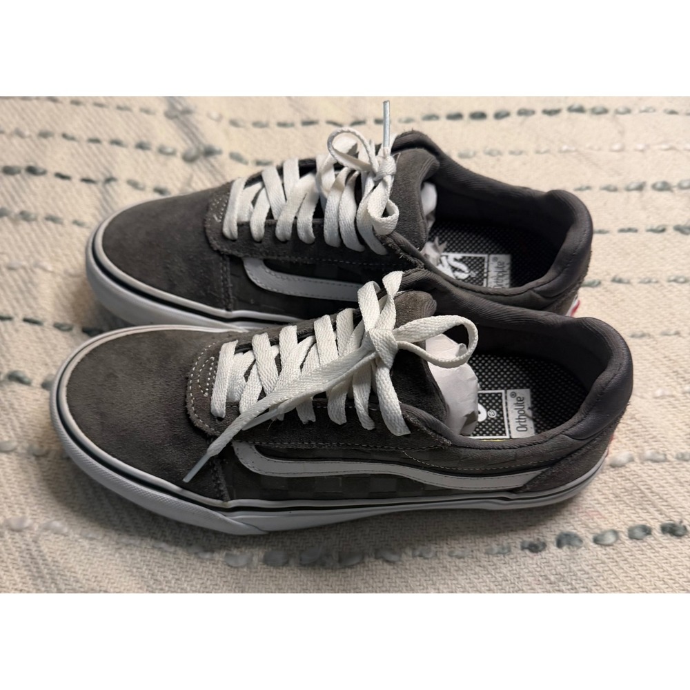 Vans Ward Deluxe Comfort Gray Suede Canvas Skate Shoes Mens 7.5 721356